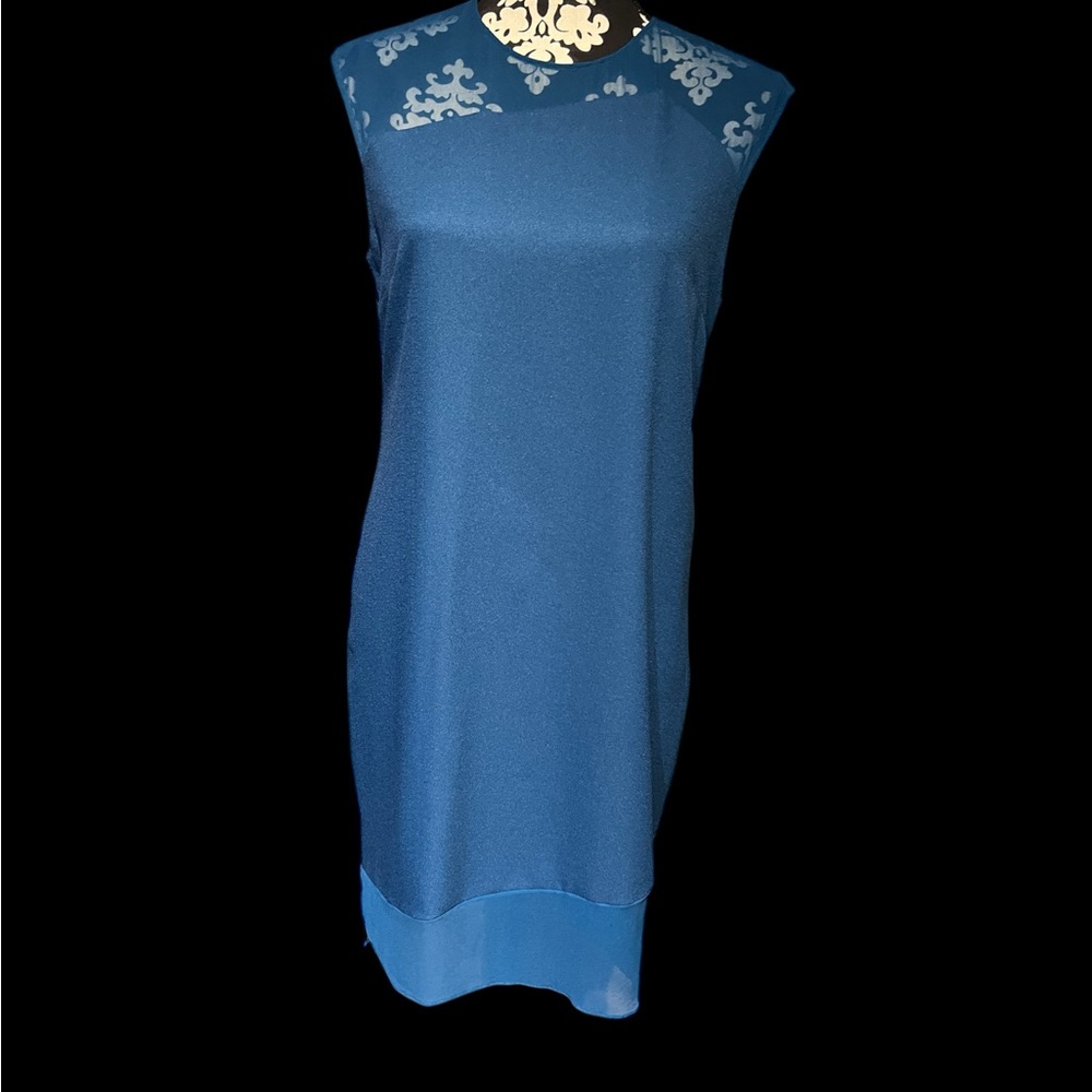 Elegant Blue Sleeveless Dress